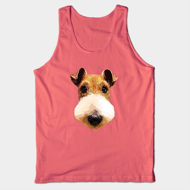 Wire Fox Terrier Cute Puppy Dog Face Tank Top by ElegantCat